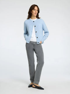 Lulu Ls Knit Short Cardigan B Noos - Cashmere Blue Melange