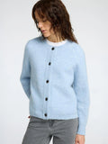 Lulu Ls Knit Short Cardigan B Noos - Cashmere Blue Melange