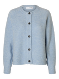 Lulu Ls Knit Short Cardigan B Noos - Cashmere Blue Melange