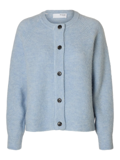 Lulu Ls Knit Short Cardigan B Noos - Cashmere Blue Melange
