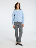 Lulu Ls Knit Short Cardigan B Noos - Cashmere Blue Melange