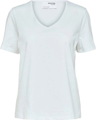 Essential Ss V-Neck Tee - Bright White
