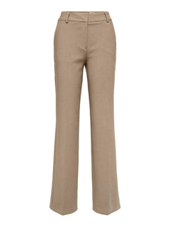 Rita Mid Waist Wide Pant - Camel Melange