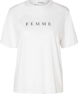 Vilja Ss Printed Tee - Bright White