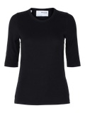 Dianna 2/4 O-Neck Top Noos - Black