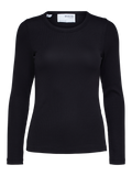 Dianna Ls O-Neck Top - Black