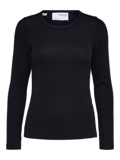 Dianna Ls O-Neck Top - Black