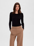 Dianna Ls O-Neck Top - Black