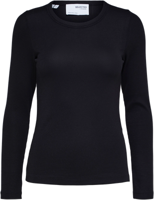 Dianna Ls O-Neck Top - Black