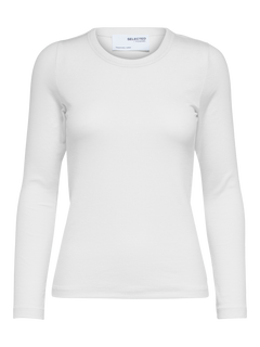 Dianna Ls O-Neck Top - Bright White