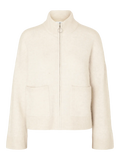 Sia Ras LS Knit Zipper Cardigan - Birch Melange