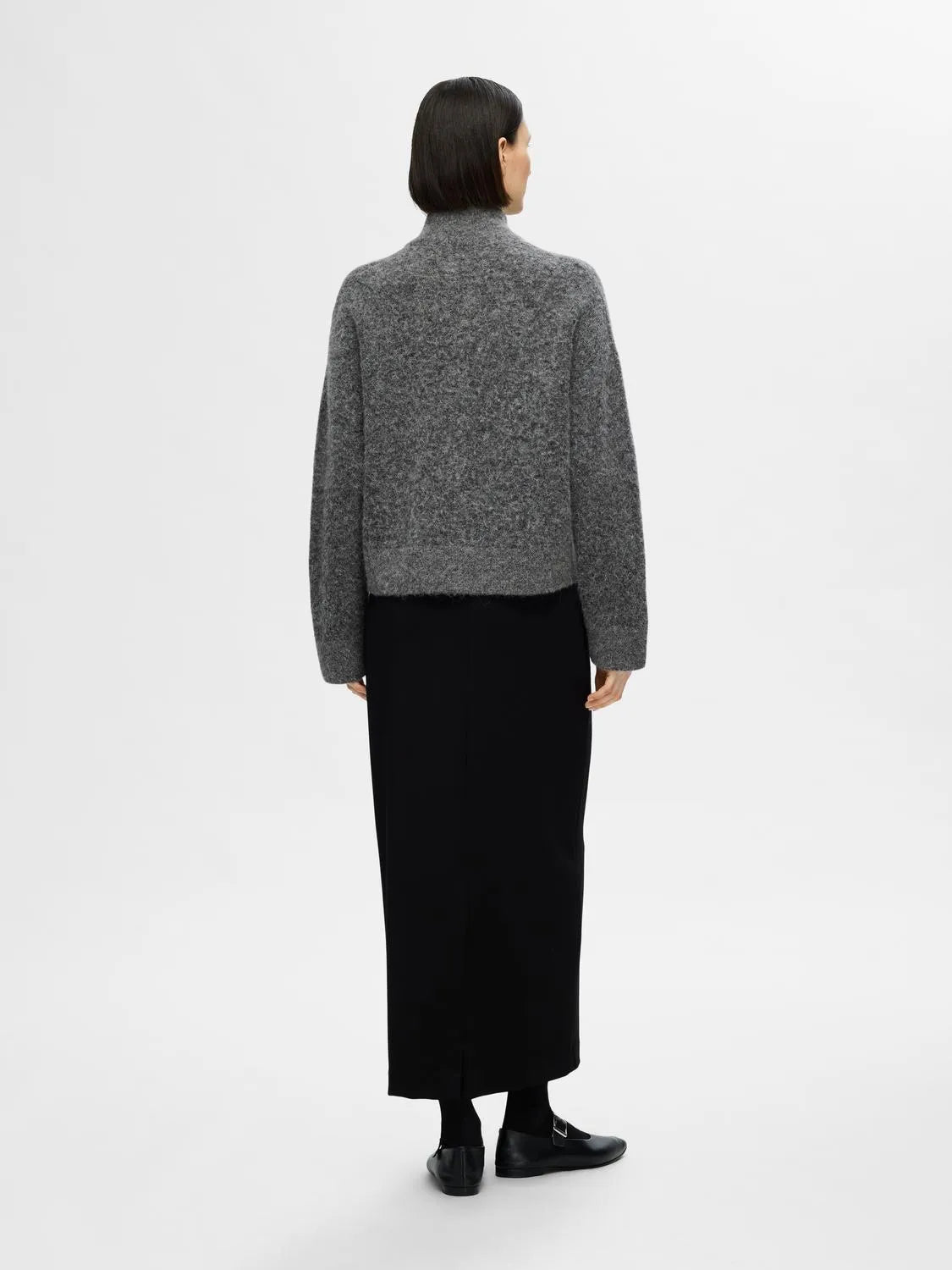 Sia Ras Ls Knit Zipper Cardigan Dove Melange