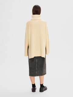 Mary LS Long Knit Roll Neck - Birch