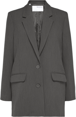 Rita Ls Relaxed Blazer - Dark Grey Melange