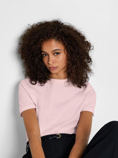 Myessential Ss O-Neck Tee - Cradle Pink