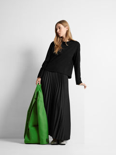 Tina Hw Ankle Plisse Skirt - Black