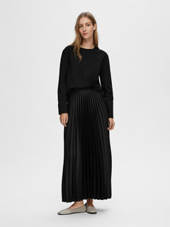 Tina Hw Ankle Plisse Skirt - Black