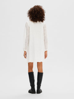 Tatiana Ls Short Embr Dress - Bright White