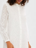 Tatiana Ls Short Embr Dress - Bright White