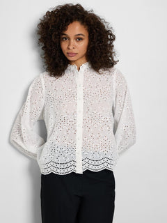 Tatiana L/S Embr Shirt - Bright White
