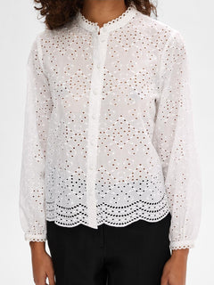 Tatiana L/S Embr Shirt - Bright White