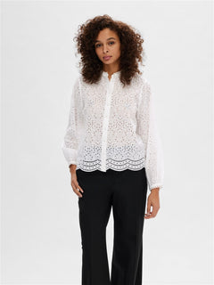 Tatiana L/S Embr Shirt - Bright White