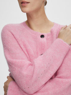 Lulu Ls Knit Short Cardigan - Moonlight Mauve Melange