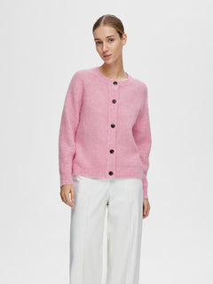 Lulu Ls Knit Short Cardigan - Moonlight Mauve Melange