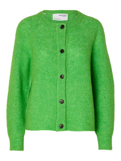 Lulu Ls Knit Short Cardigan - Classic Green Melange