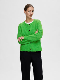 Lulu Ls Knit Short Cardigan - Classic Green Melange