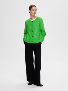 Lulu Ls Knit Short Cardigan - Classic Green Melange