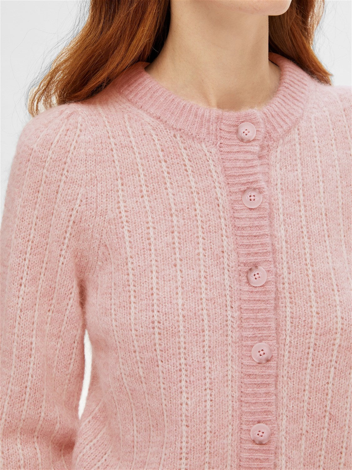 Mejse Ls Knit Cardigan - Pink Nectar Birch