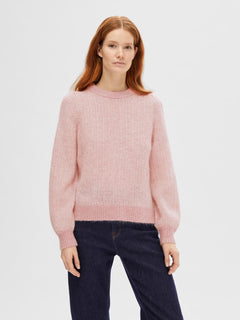 Mejse Ls Knit O-Neck - Pink Nectar Birch