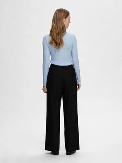 Dianna Ls O-Neck Top - Cashmere Blue