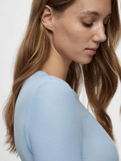 Dianna Ls O-Neck Top - Cashmere Blue