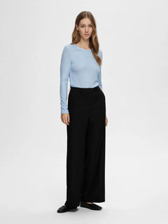 Dianna Ls O-Neck Top - Cashmere Blue