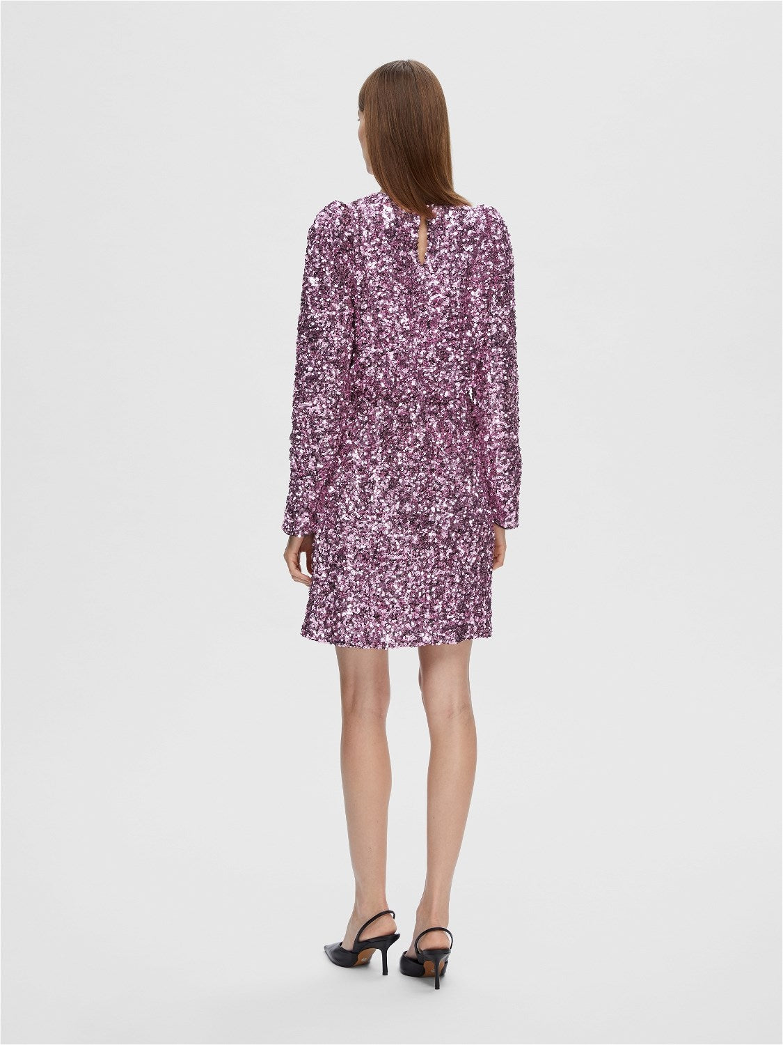 Colyn LS Short Sequins Dress - Pink Lavender