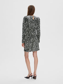 Colyn LS Short Sequins Dress - Silver
