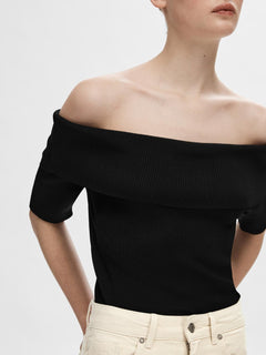 Caro Off Shoulder Knit - Black