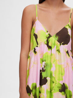 Helinda Aop Ankle Strap Dress B - Lime Green Aop