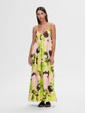 Helinda Aop Ankle Strap Dress B - Lime Green Aop
