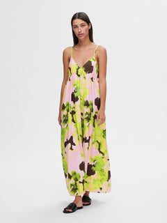 Helinda Aop Ankle Strap Dress B - Lime Green Aop