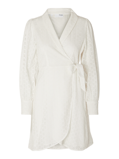 Anelli Ls Short Wrap Dress B - Snow White