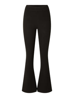 Karo Flared Knit Pants Ex - Black