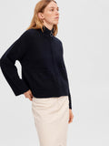 Sia Ras Ls Knit Zipper Cardigan - Dark Sapphire Melange