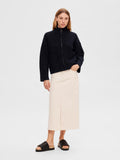 Sia Ras Ls Knit Zipper Cardigan - Dark Sapphire Melange