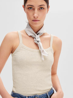 Celica Anna Strap Tank Top - Oatmeal Mélange