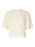 Hillie 2/4 Linen Top B - Snow White