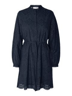 Tatiana Ls Short Embr Dress - Dark Sapphire