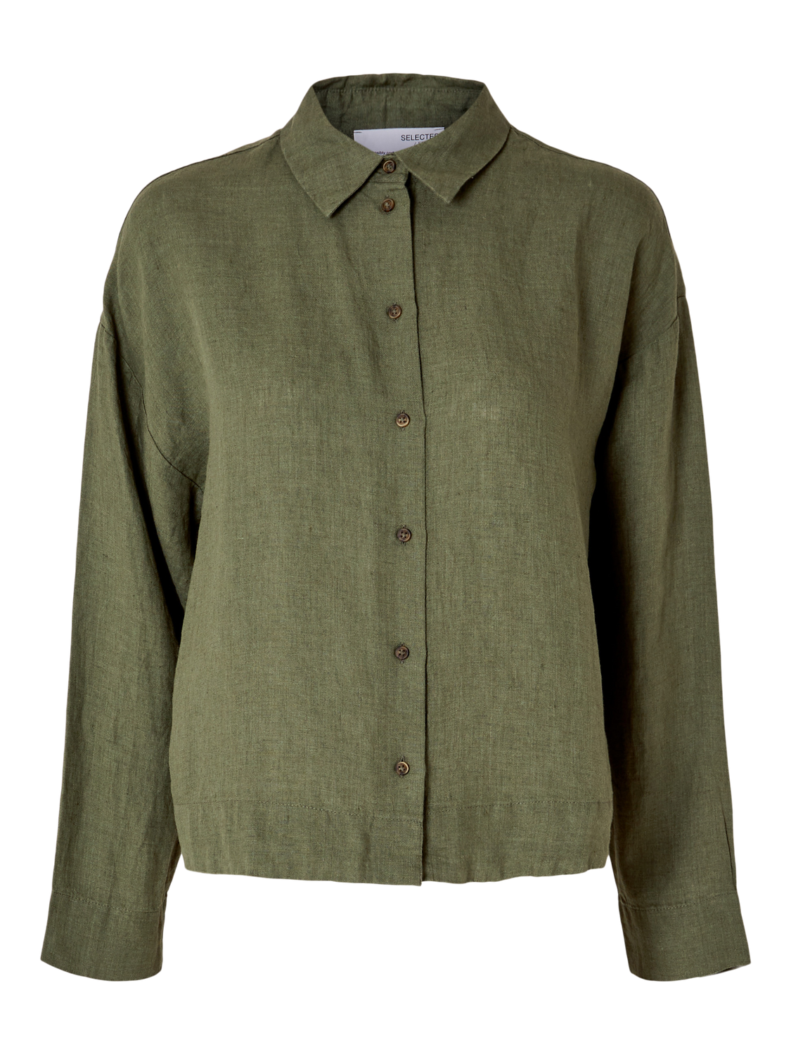 Linnie Ls Linen Shirt B - Olivine